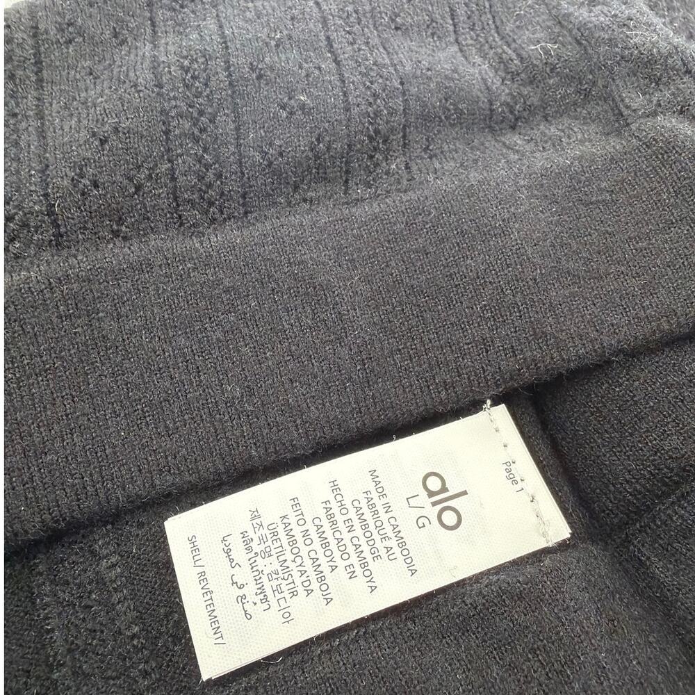 Alo Yoga Black Pointelle Sweater Be Mine Bra Size L - Picture 7 of 9